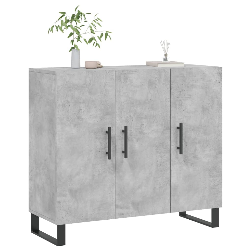 vidaXL Szafka, szarość betonu, 90x34x80 cm, materiał drewnopochodny