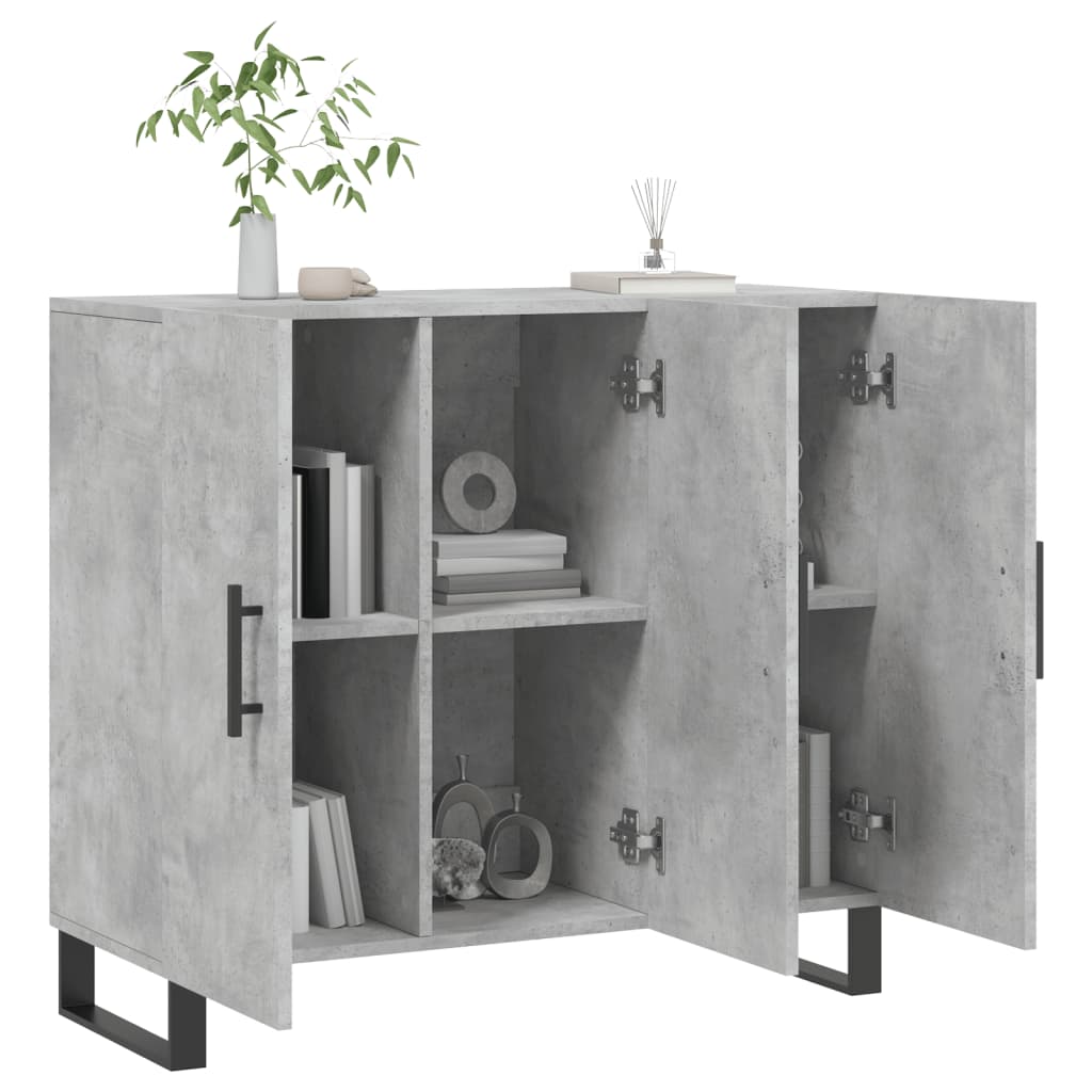vidaXL Szafka, szarość betonu, 90x34x80 cm, materiał drewnopochodny