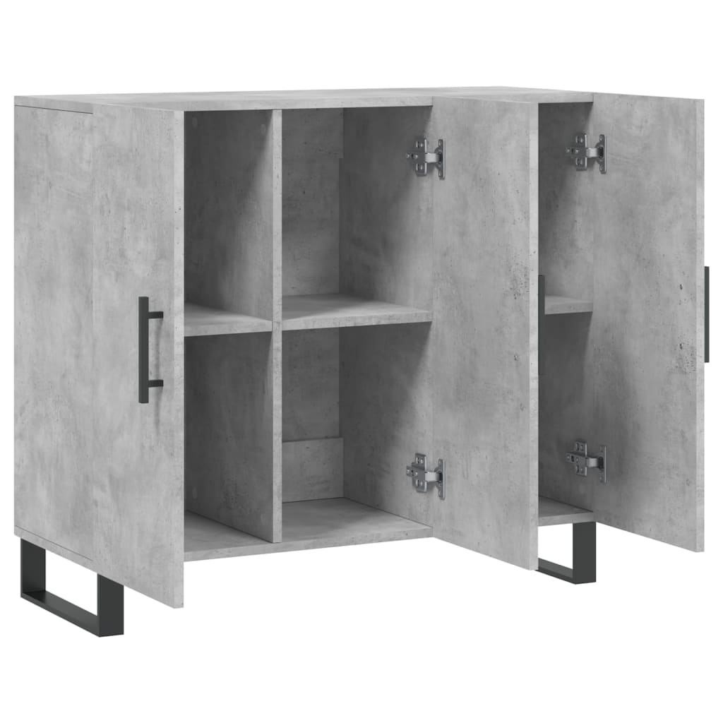vidaXL Szafka, szarość betonu, 90x34x80 cm, materiał drewnopochodny