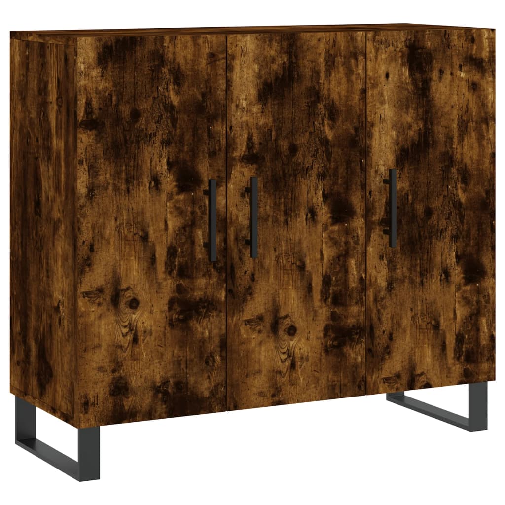 vidaXL Szafka, przydymiony dąb, 90x34x80 cm, materiał drewnopochodny