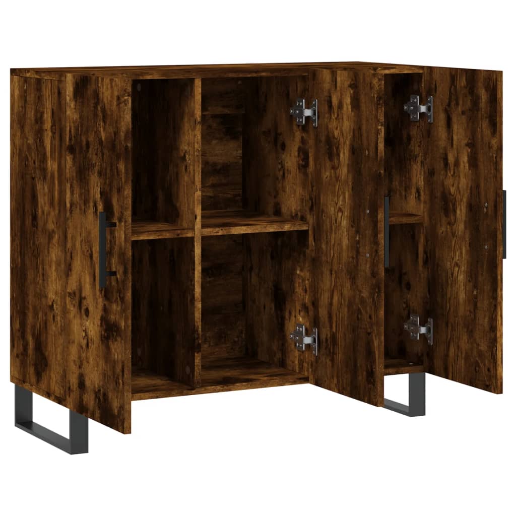 vidaXL Szafka, przydymiony dąb, 90x34x80 cm, materiał drewnopochodny