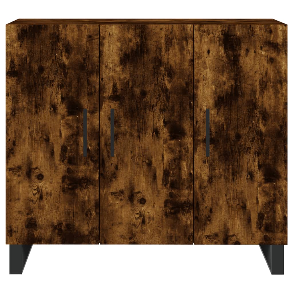 vidaXL Szafka, przydymiony dąb, 90x34x80 cm, materiał drewnopochodny