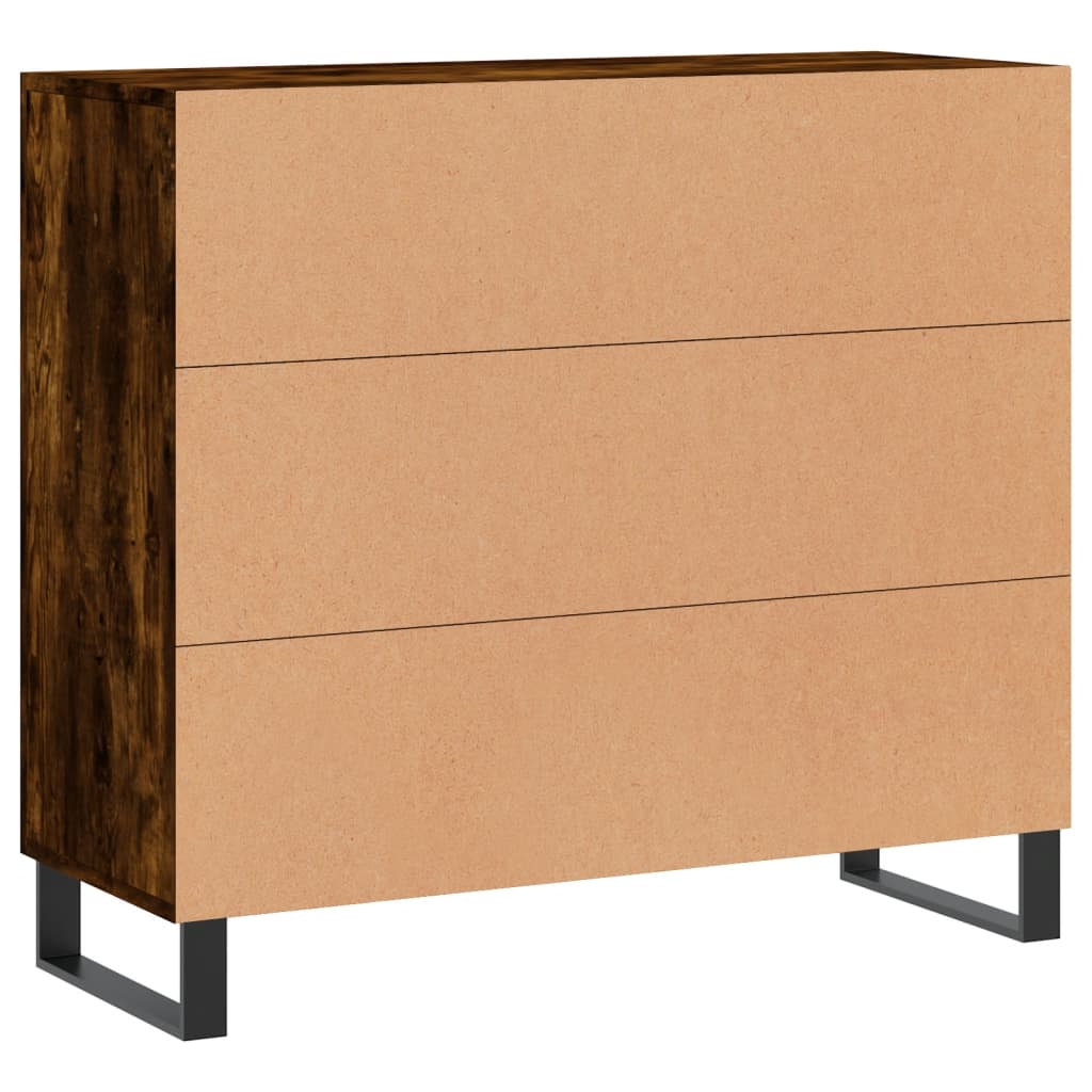vidaXL Szafka, przydymiony dąb, 90x34x80 cm, materiał drewnopochodny