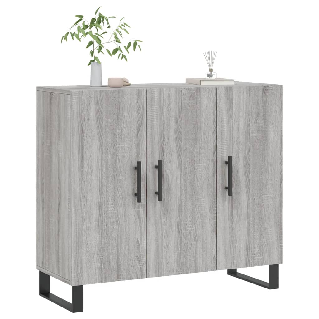 vidaXL Szafka, szary dąb sonoma, 90x34x80 cm, materiał drewnopochodny