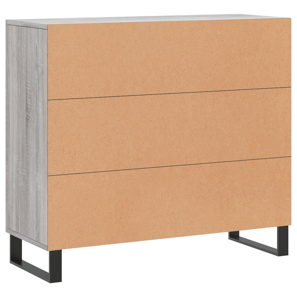 vidaXL Szafka, szary dąb sonoma, 90x34x80 cm, materiał drewnopochodny
