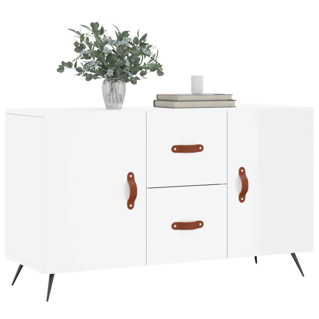 vidaXL Komoda, biała z połyskiem, 100x36x60 cm materiał drewnopochodny