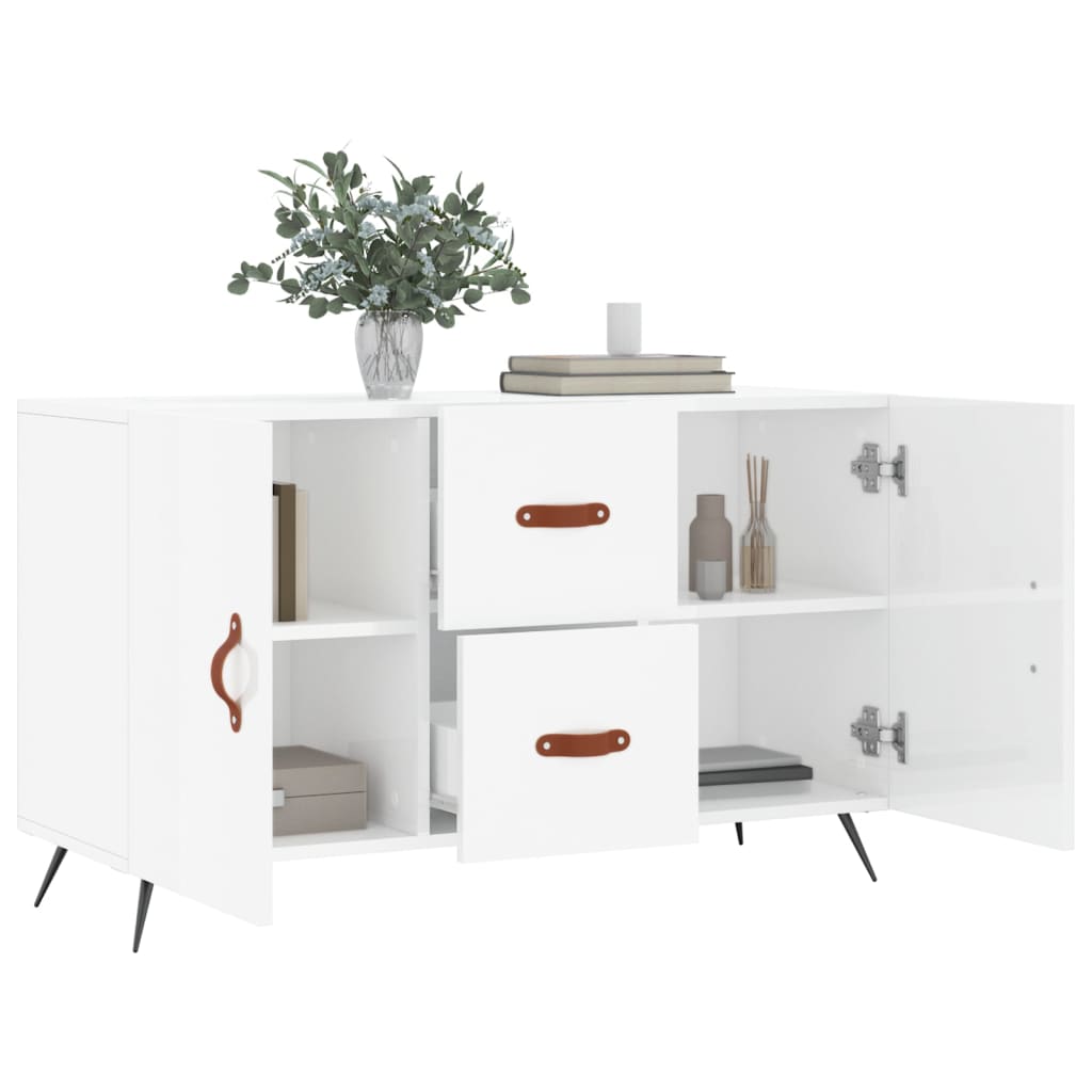 vidaXL Komoda, biała z połyskiem, 100x36x60 cm materiał drewnopochodny