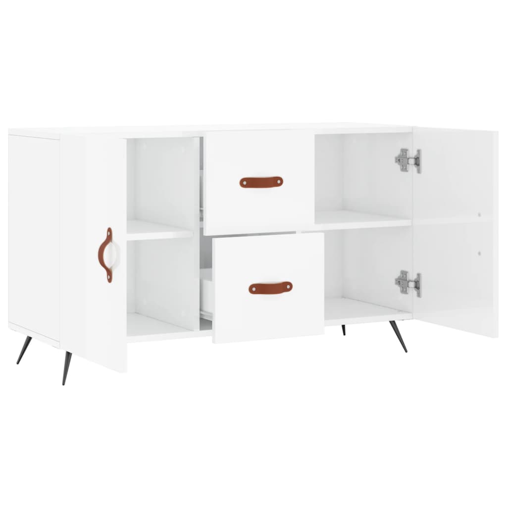 vidaXL Komoda, biała z połyskiem, 100x36x60 cm materiał drewnopochodny