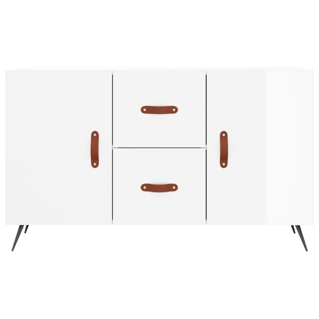 vidaXL Komoda, biała z połyskiem, 100x36x60 cm materiał drewnopochodny