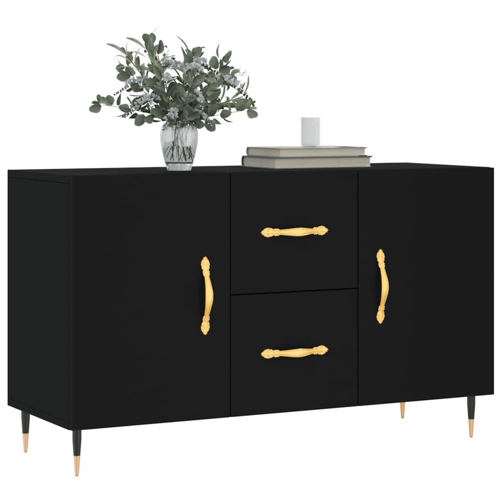 vidaXL Komoda, czarna, 100x36x60 cm, materiał drewnopochodny