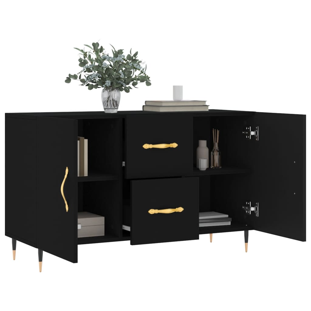 vidaXL Komoda, czarna, 100x36x60 cm, materiał drewnopochodny