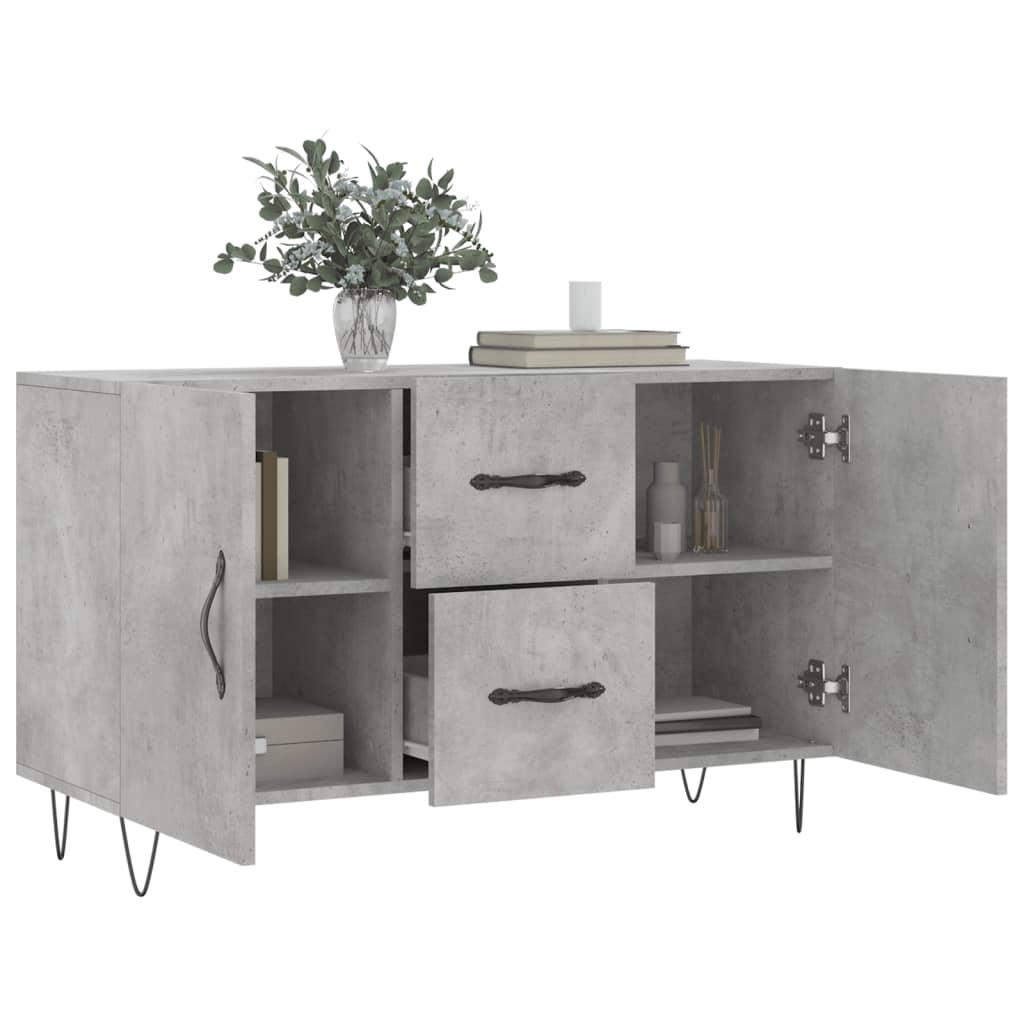 vidaXL Komoda, szarość betonu, 100x36x60 cm, materiał drewnopochodny