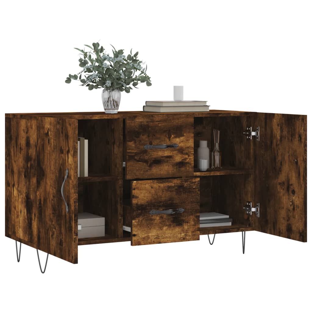 vidaXL Komoda, przydymiony dąb, 100x36x60 cm, materiał drewnopochodny