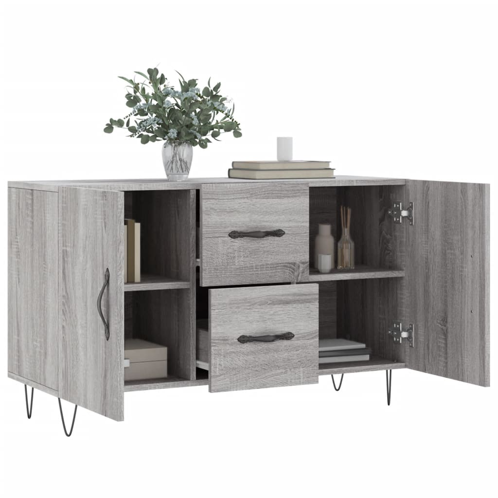 vidaXL Komoda, szary dąb sonoma, 100x36x60 cm, materiał drewnopochodny