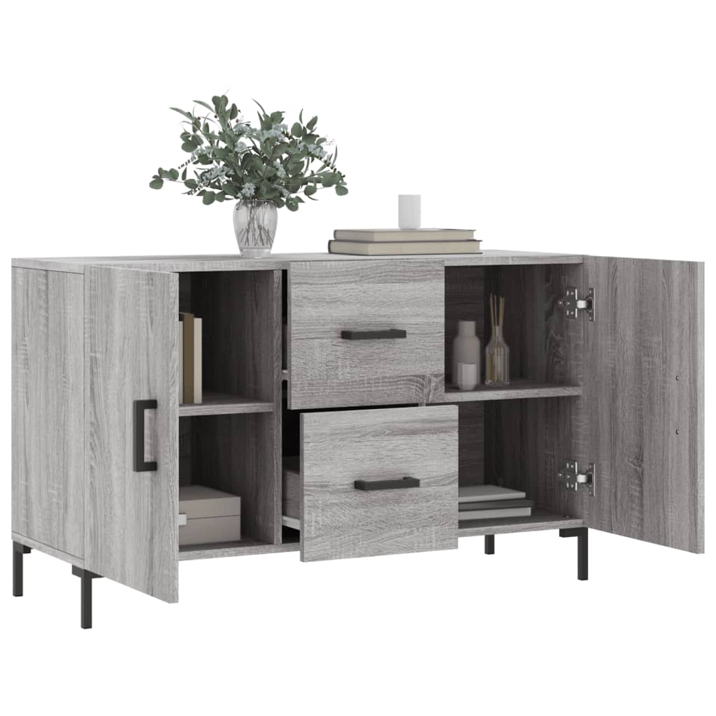 vidaXL Komoda, szary dąb sonoma, 100x36x60 cm, materiał drewnopochodny