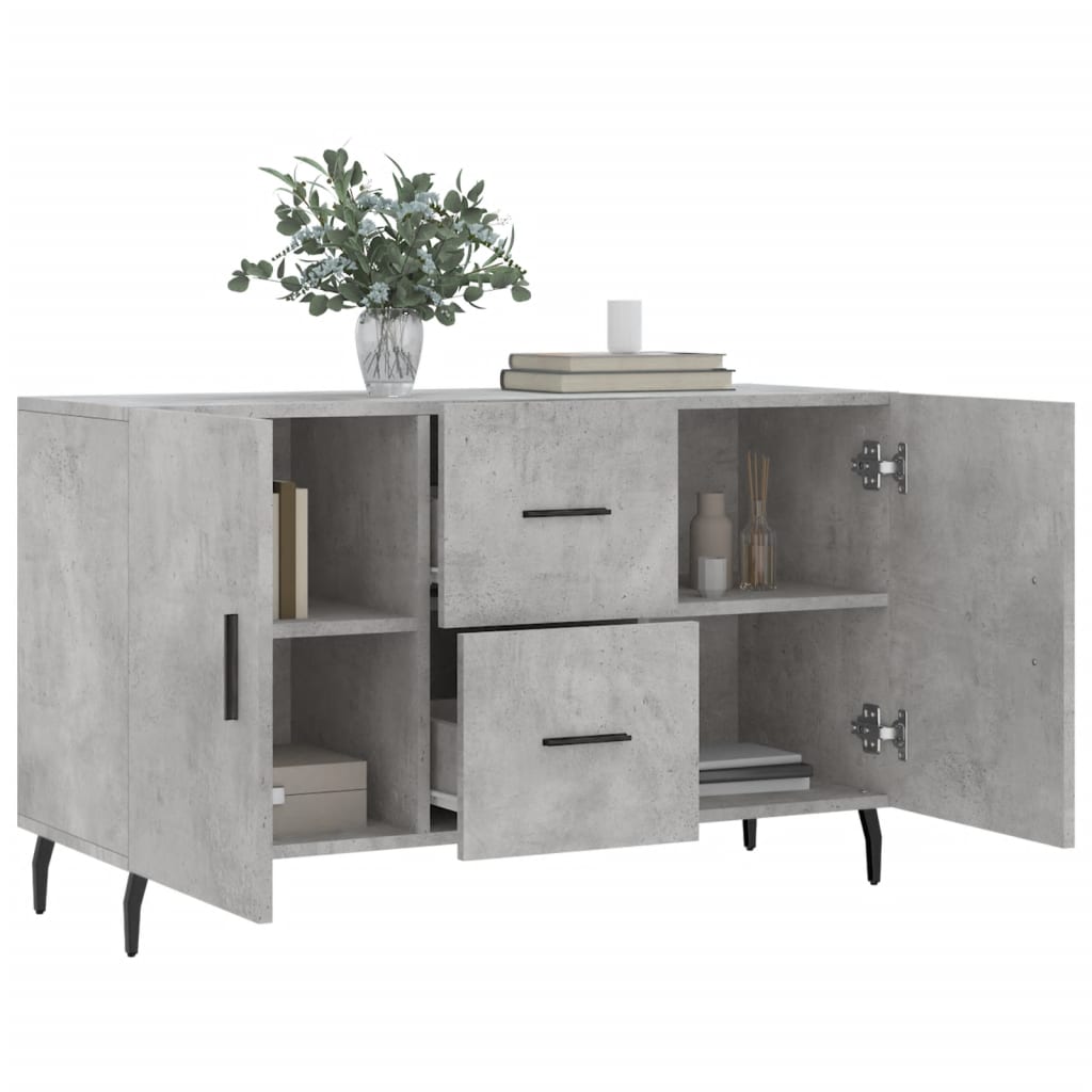 vidaXL Komoda, szarość betonu, 100x36x60 cm, materiał drewnopochodny