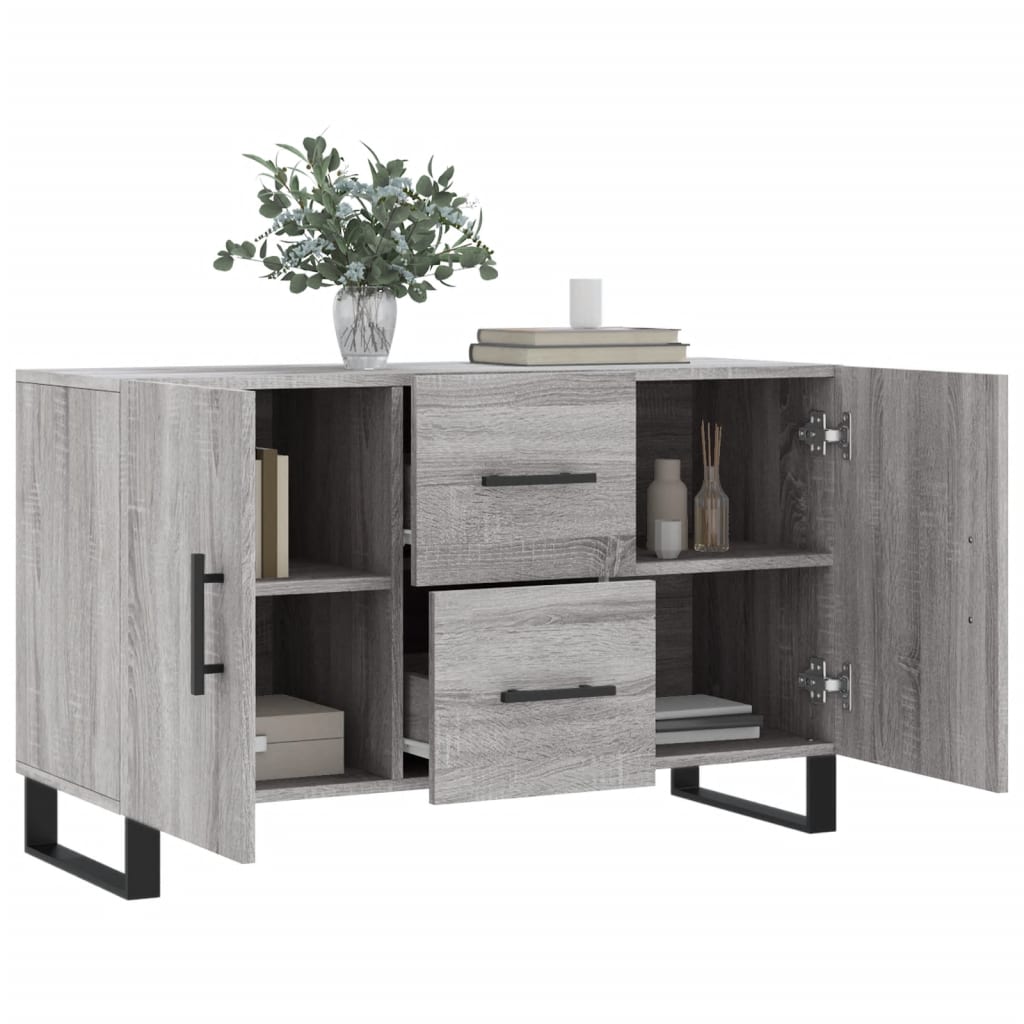 vidaXL Komoda, szary dąb sonoma, 100x36x60 cm, materiał drewnopochodny