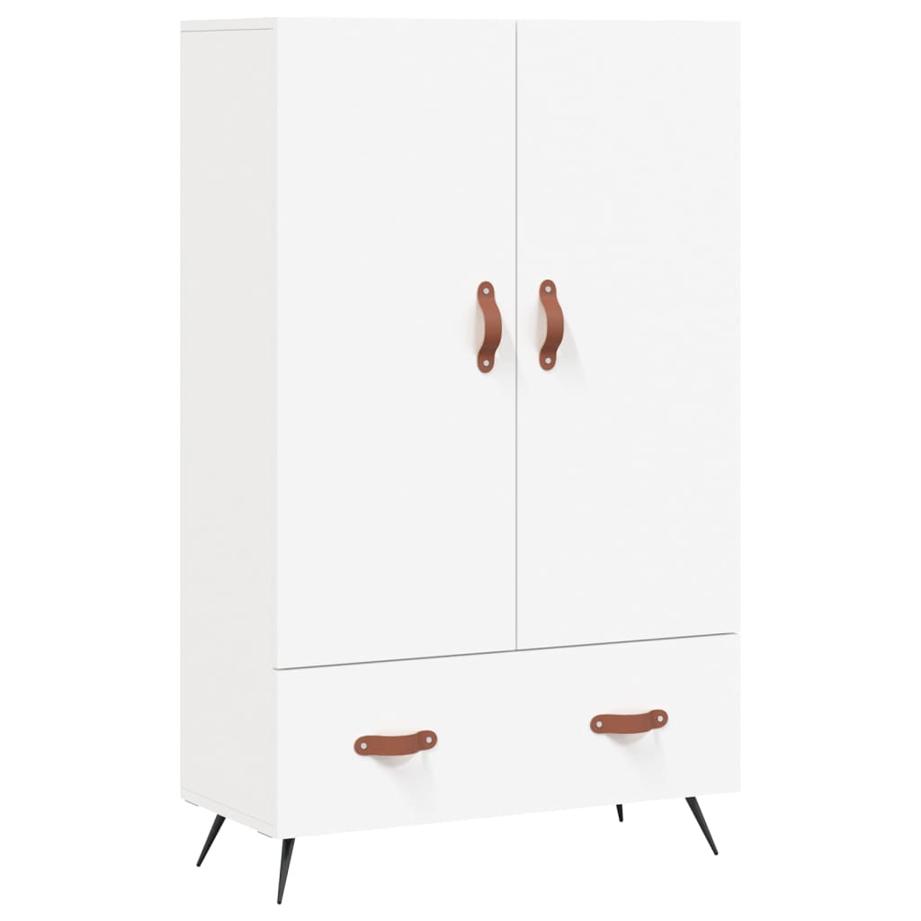 vidaXL Wysoka szafka, biała, 69,5x31x115 cm, materiał drewnopochodny