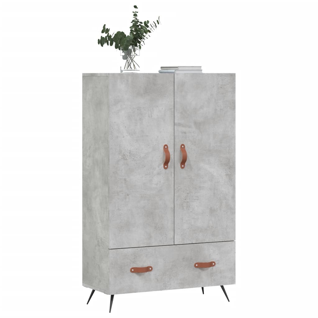 vidaXL Wysoka szafka, szarość betonu, 69,5x31x115 cm