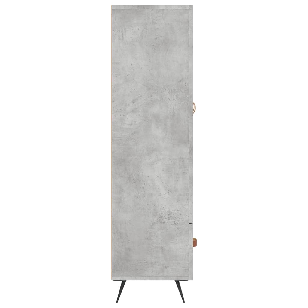 vidaXL Wysoka szafka, szarość betonu, 69,5x31x115 cm