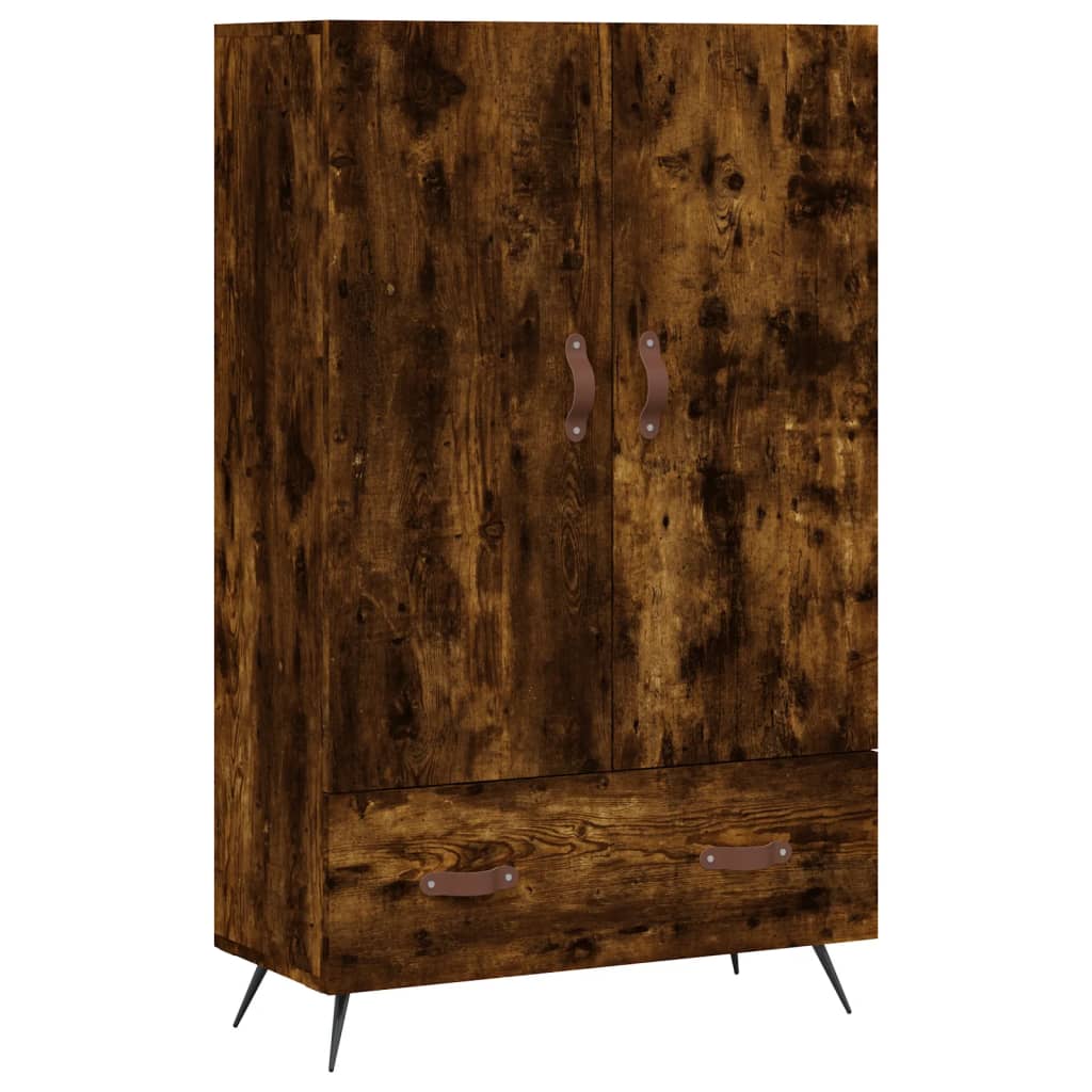 vidaXL Wysoka szafka, przydymiony dąb, 69,5x31x115 cm