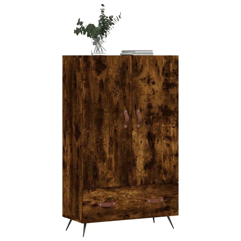 vidaXL Wysoka szafka, przydymiony dąb, 69,5x31x115 cm