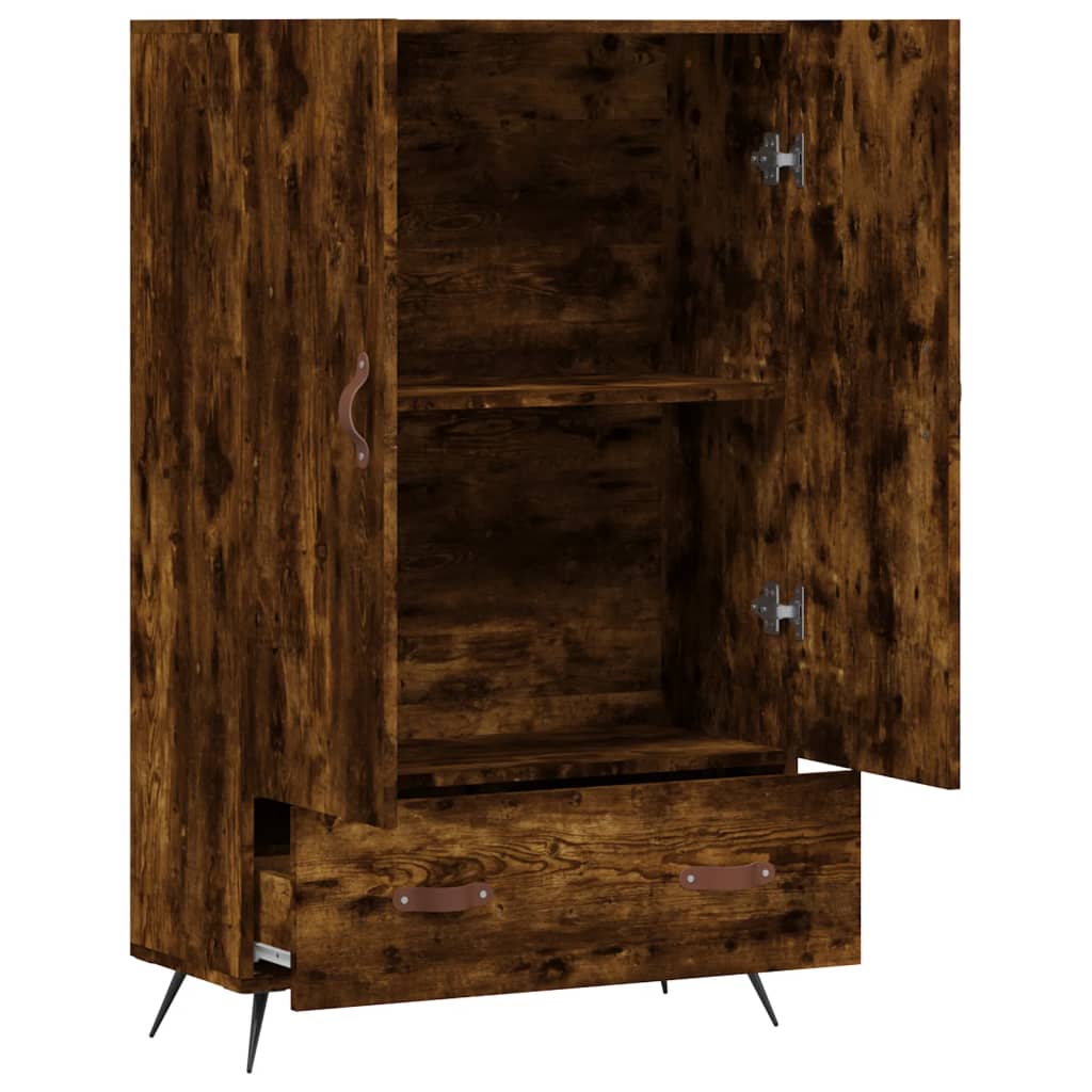 vidaXL Wysoka szafka, przydymiony dąb, 69,5x31x115 cm