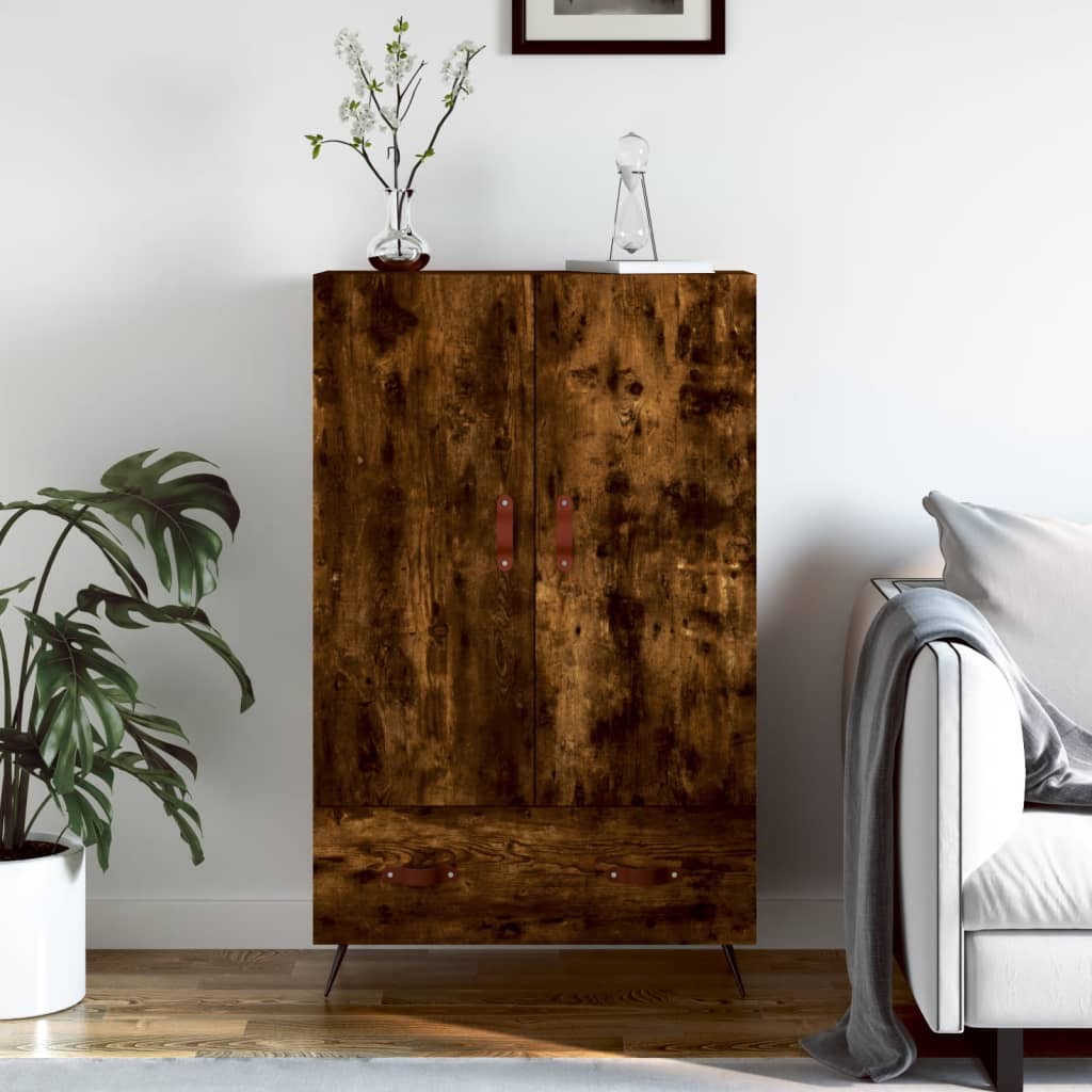 vidaXL Wysoka szafka, przydymiony dąb, 69,5x31x115 cm