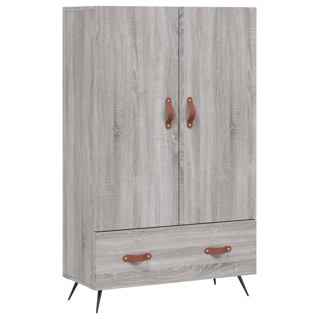 vidaXL Wysoka szafka, szary dąb sonoma, 69,5x31x115 cm
