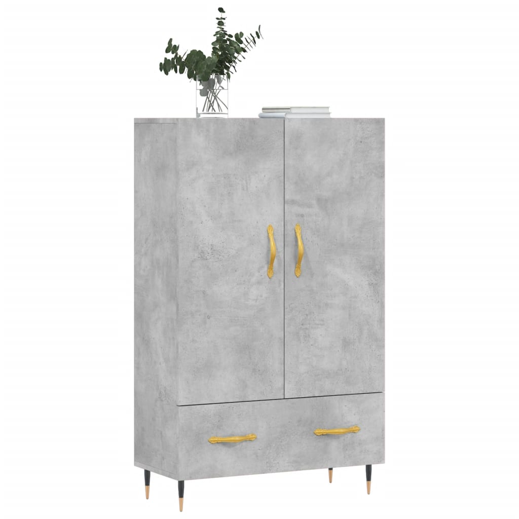 vidaXL Wysoka szafka, szarość betonu, 69,5x31x115 cm