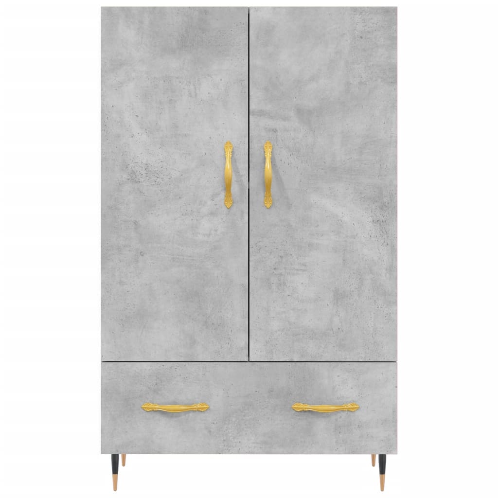 vidaXL Wysoka szafka, szarość betonu, 69,5x31x115 cm