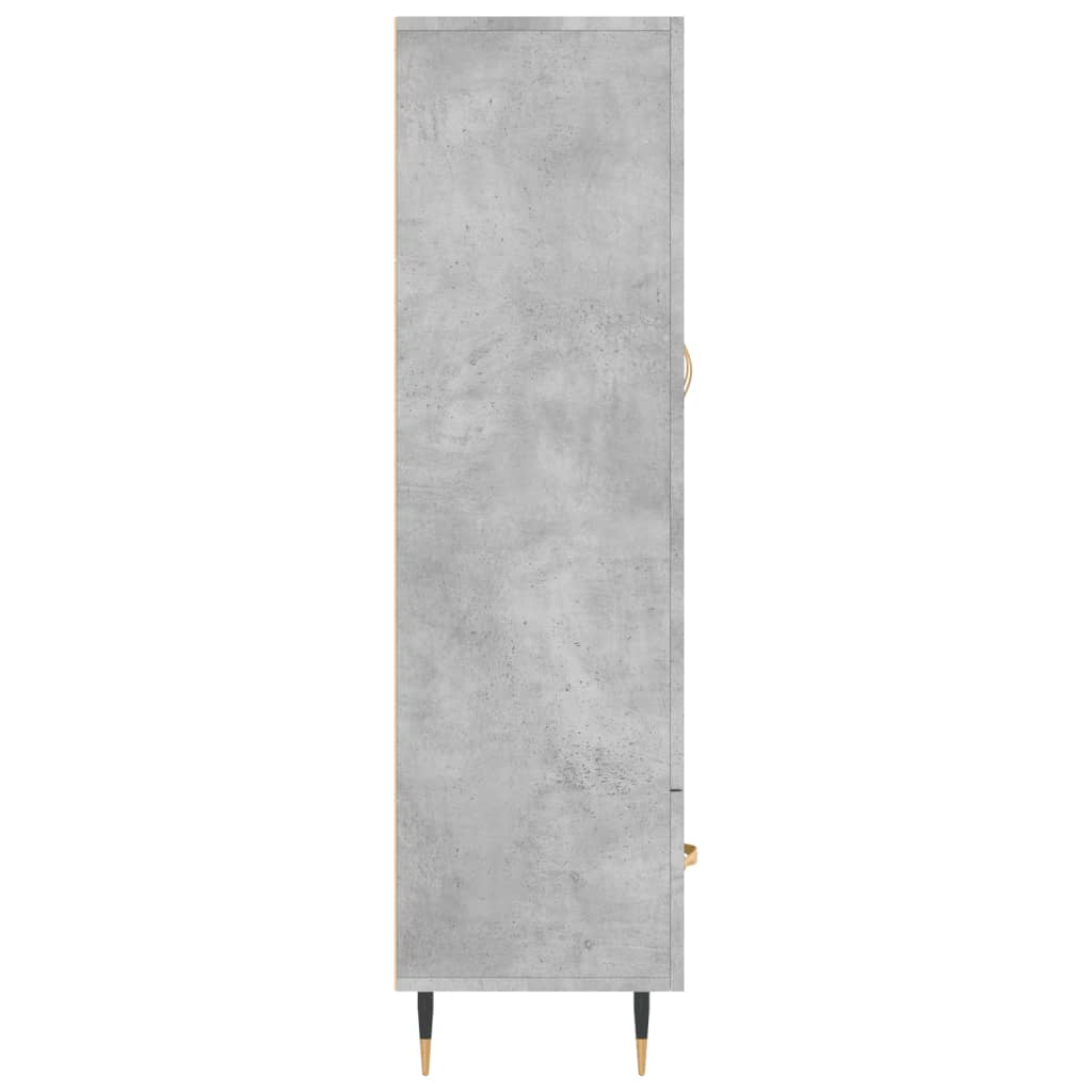 vidaXL Wysoka szafka, szarość betonu, 69,5x31x115 cm