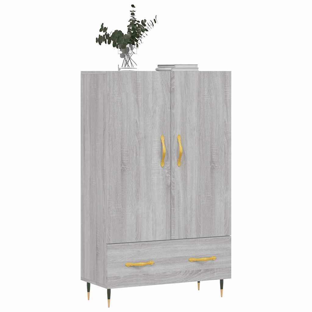 vidaXL Wysoka szafka, szary dąb sonoma, 69,5x31x115 cm