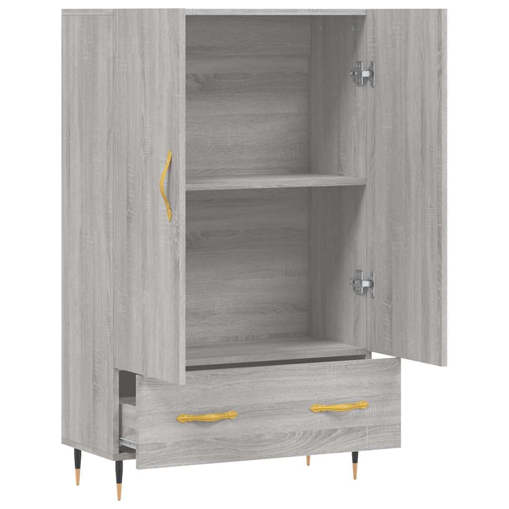 vidaXL Wysoka szafka, szary dąb sonoma, 69,5x31x115 cm