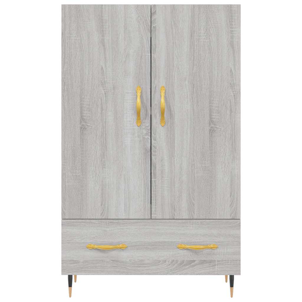 vidaXL Wysoka szafka, szary dąb sonoma, 69,5x31x115 cm
