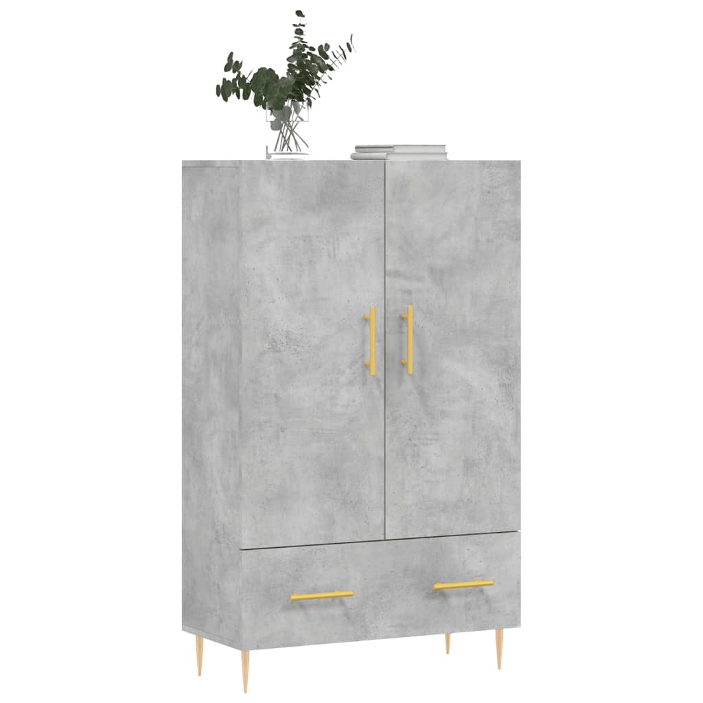 vidaXL Wysoka szafka, szarość betonu, 69,5x31x115 cm