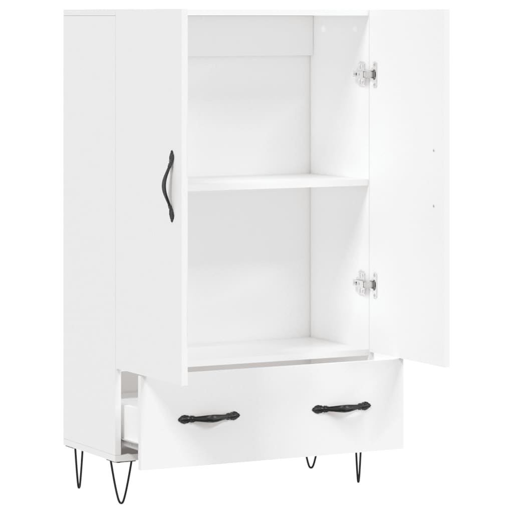vidaXL Wysoka szafka, biała, 69,5x31x115 cm, materiał drewnopochodny