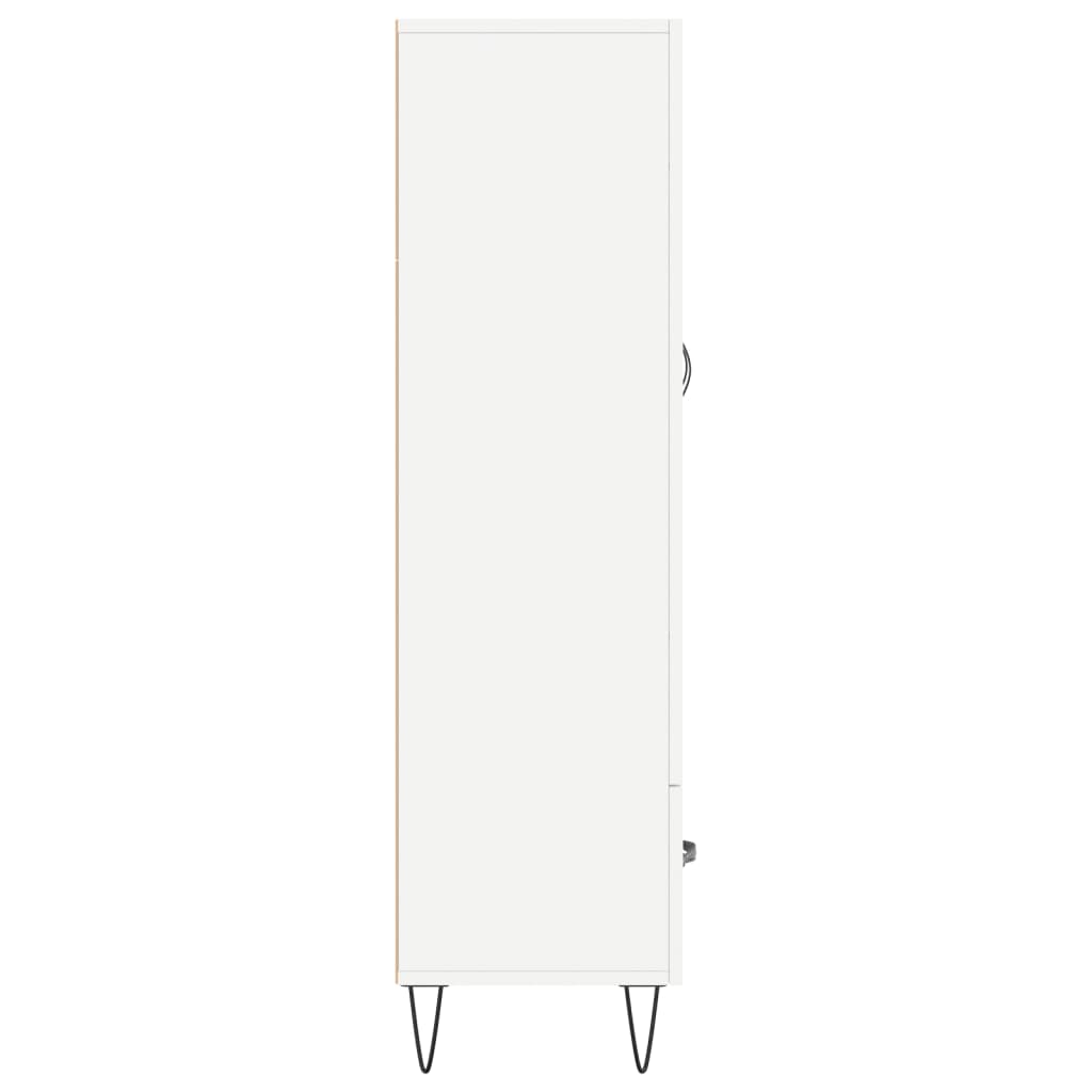 vidaXL Wysoka szafka, biała, 69,5x31x115 cm, materiał drewnopochodny