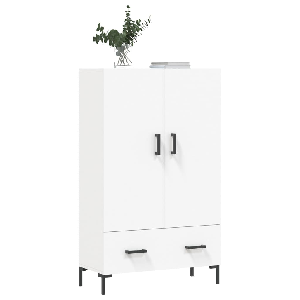 vidaXL Wysoka szafka, biała, 69,5x31x115 cm, materiał drewnopochodny