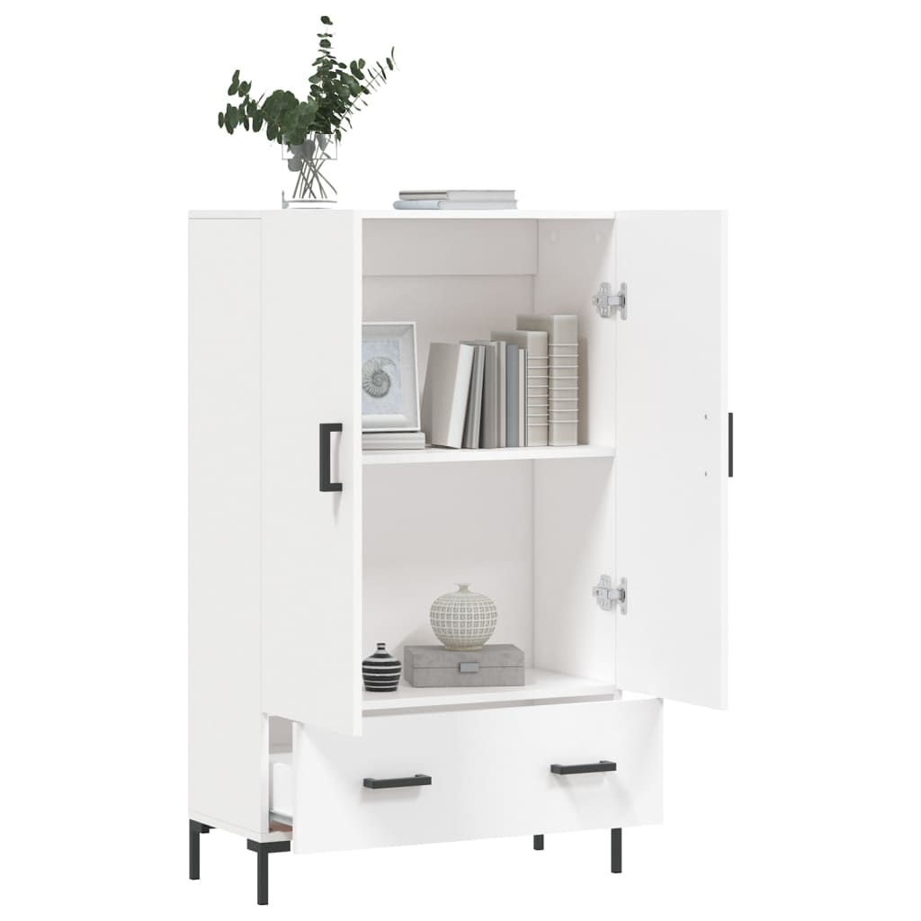 vidaXL Wysoka szafka, biała, 69,5x31x115 cm, materiał drewnopochodny