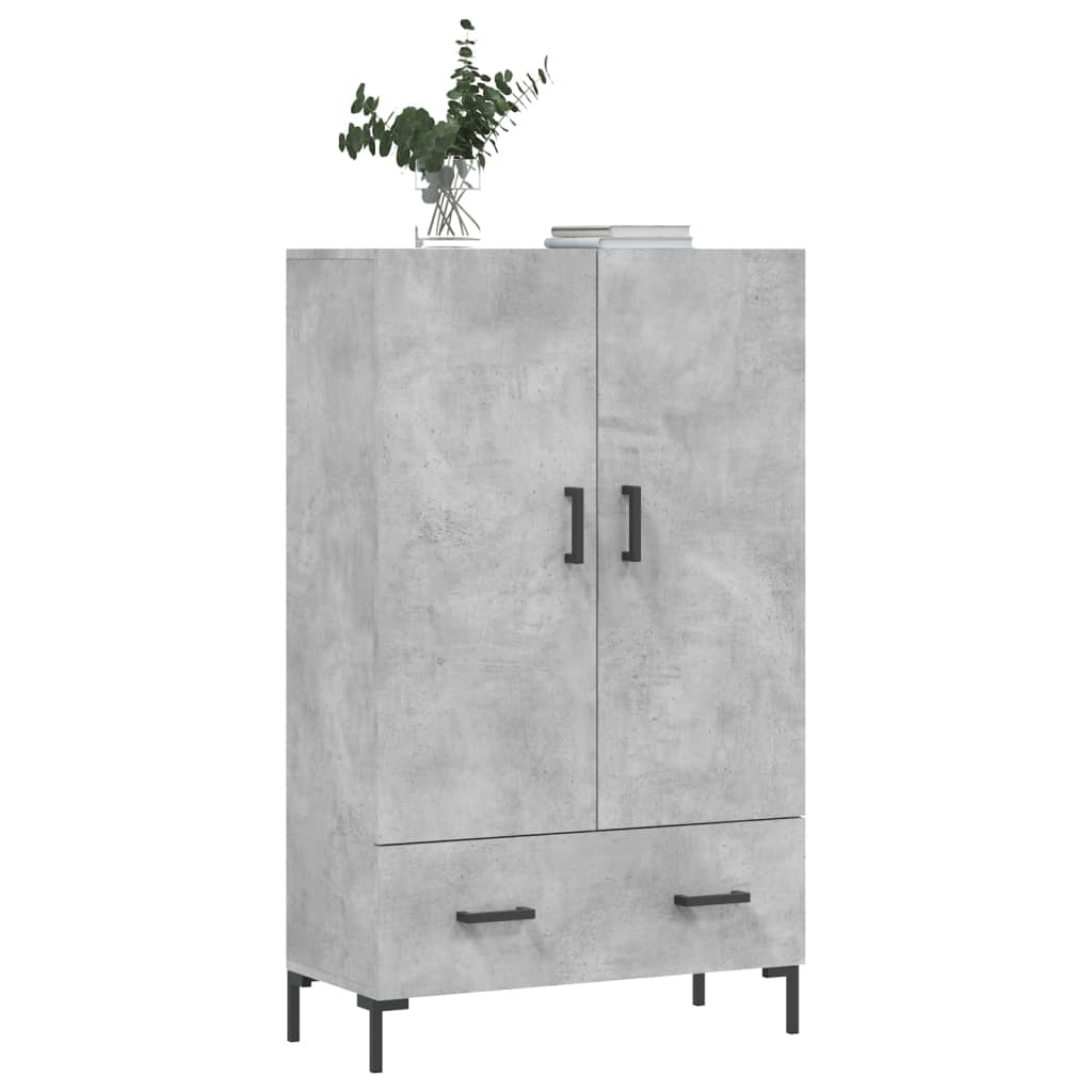 vidaXL Wysoka szafka, szarość betonu, 69,5x31x115 cm