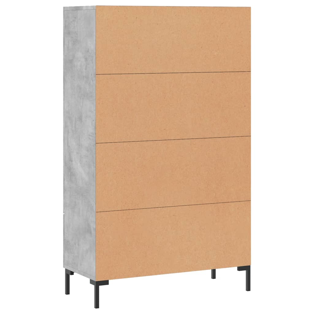 vidaXL Wysoka szafka, szarość betonu, 69,5x31x115 cm