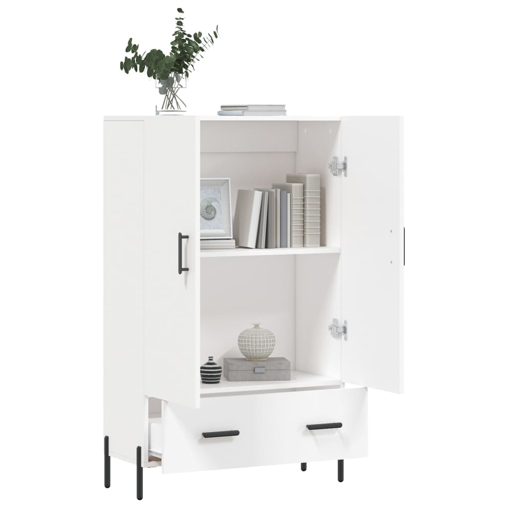 vidaXL Wysoka szafka, biała, 69,5x31x115 cm, materiał drewnopochodny