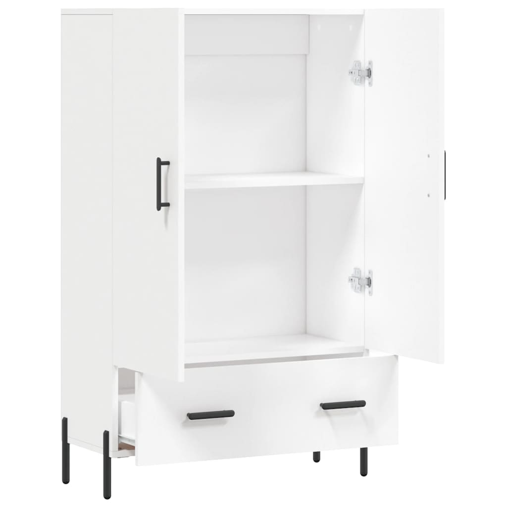 vidaXL Wysoka szafka, biała, 69,5x31x115 cm, materiał drewnopochodny