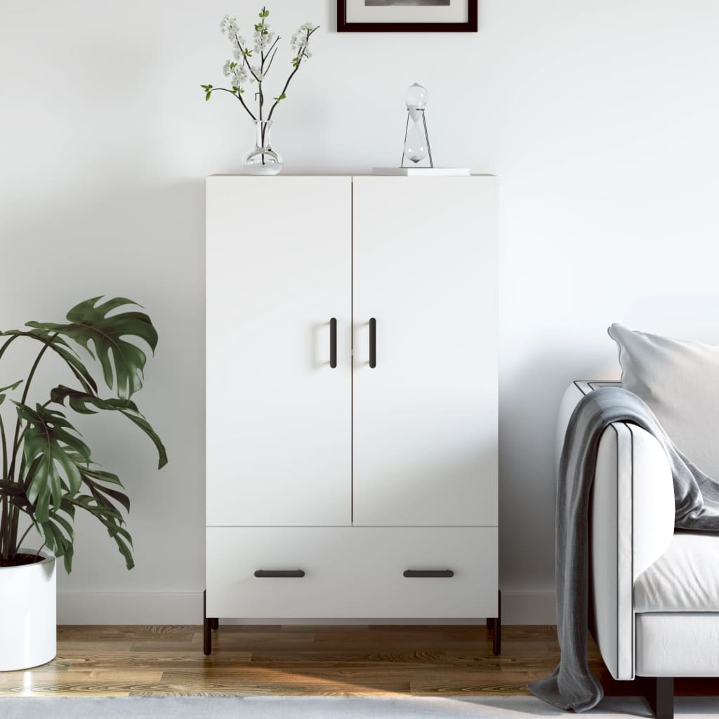 vidaXL Wysoka szafka, biała, 69,5x31x115 cm, materiał drewnopochodny