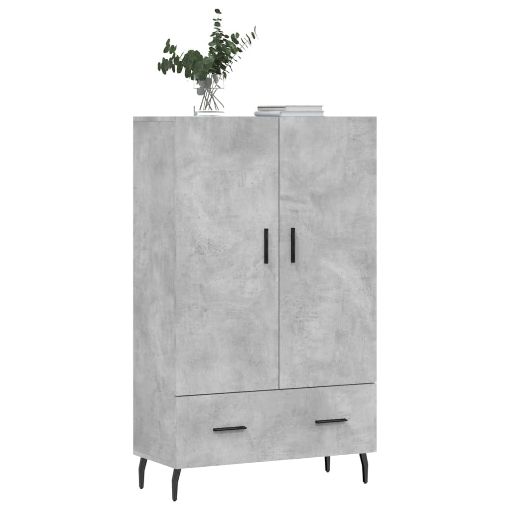 vidaXL Wysoka szafka, szarość betonu, 69,5x31x115 cm
