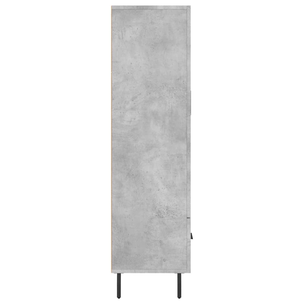 vidaXL Wysoka szafka, szarość betonu, 69,5x31x115 cm