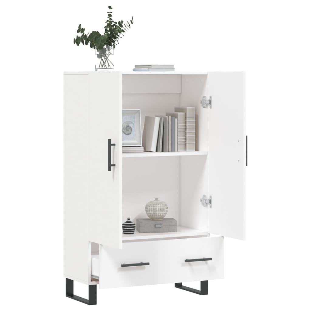 vidaXL Wysoka szafka, biała, 69,5x31x115 cm, materiał drewnopochodny