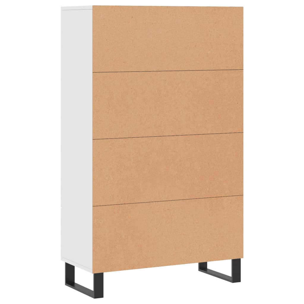 vidaXL Wysoka szafka, biała, 69,5x31x115 cm, materiał drewnopochodny