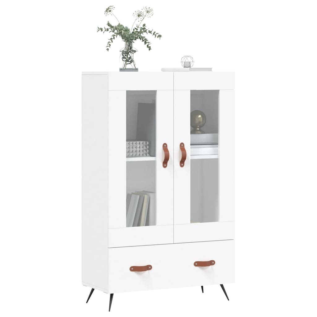 vidaXL Wysoka szafka, biała, 69,5x31x115 cm, materiał drewnopochodny